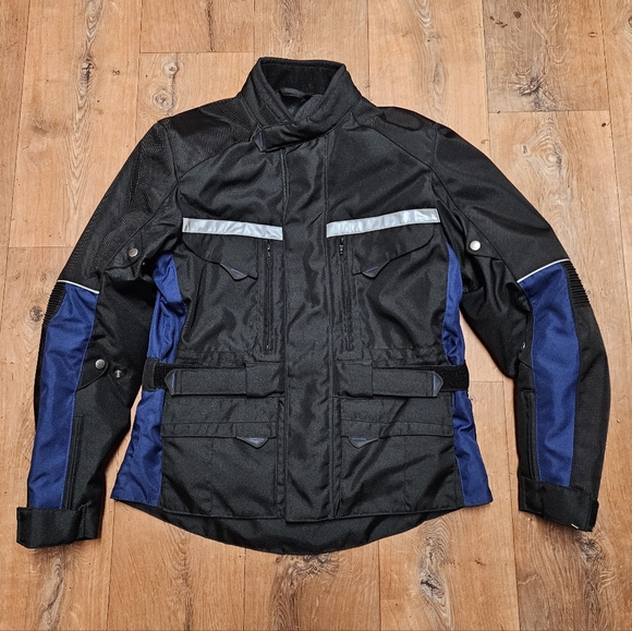 TORQUE Motorcycle Racing Jacket Mens Small W/ Safety Armor Full Zip Refective - Picture 1 of 16